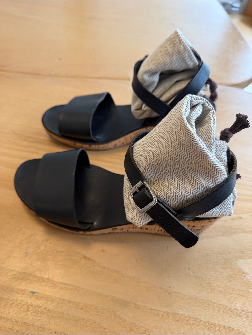 A.P.C. Black Sandal with Beige Ankle Wrap